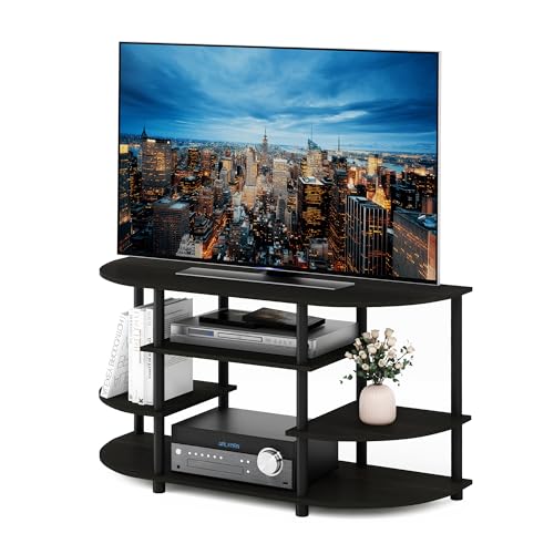Furinno JAYA Simple Corner TV Stand, Black Modern Simplicity A simple, modern-looking corner TV