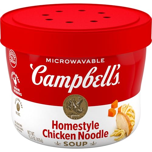 Campbell's Homestyle Chicken Noodle Soup, 15.4 Oz Microwavable Bowl