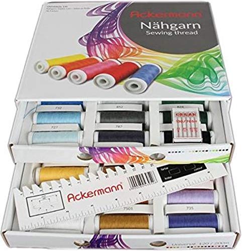 (-22%) 36 Farben x 200m ACKERMANN UNIVERSAL 120 NÄHGARN (Allesnäher) in handlicher Box. ACKERMANN UNIVERSAL 120 Nähgarn-Box. Nähgarnsortiment, Nähgarn-Set, Nähmaschinengarn, Qualitätsgarn