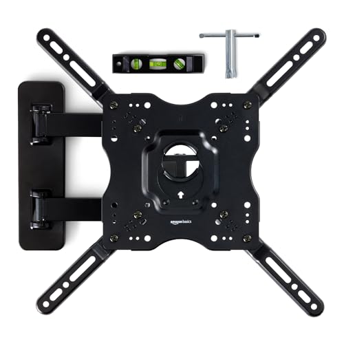 Amazon Basics Full Motion Articulating TV Wall Mount, with Swivel and Tilt, for 26" to 55" TVs and Flat Panels