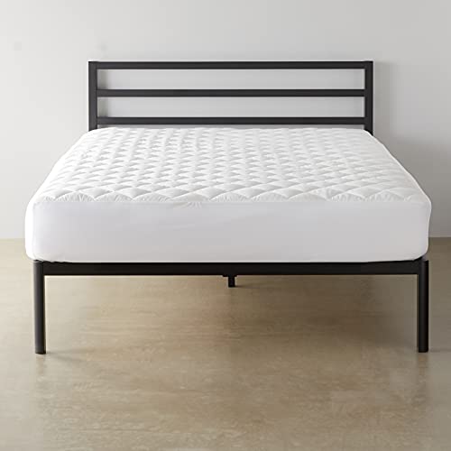 Amazon Basics Hypoallergenic Quilted Plush and Breathable Mattress Topper Pad, 18 Inches Deep, Queen, White