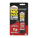 Pattex No Más Clavos Para Todo HighTack, adhesivo de montaje resistente a temperaturas extremas, pegamento fuerte en superficies húmedas, adhesivo blanco, 1 tubo x 142 g