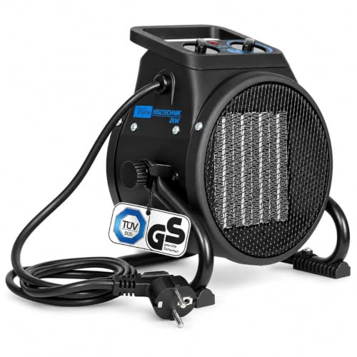 🔥 STARKER PREIS (-50%) Güde Elektroheizer GEH 2000 P (2000 W, TÜV/GS, Heizstufen 1000/2000 W, Ventilatorfunktion, Gebläseleistung 197 m³/h, PTC-Keramik Heizelement, stufenloser Thermostat, Überhitzungsschutz, Tragegriff)