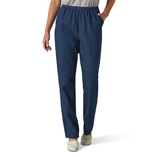 Chic Classic Collection womens Cotton Pull-on Pant With Elastic Waist Jeans, Original Stonewash Denim, 8 Petite US