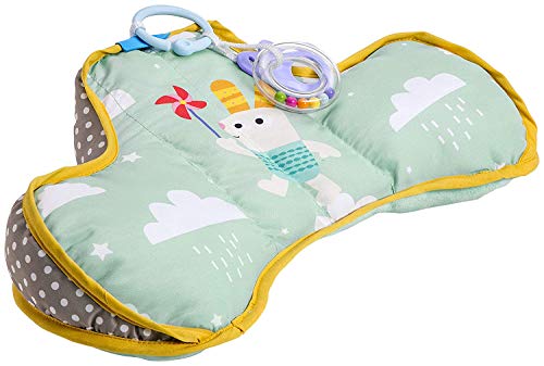 Taf Toys Baby Tummy Time Cushion | Perfect for 2-6 Months Old Babies, Enables Easier Development & Easier Parenting, Natural Developmental, Comfortable Tummy Time, Ergonomic Design, Detachable Toys