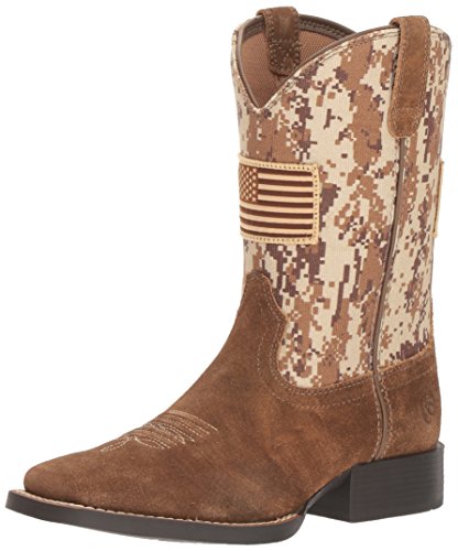 ARIAT Patriot Western Boot Antique Mocha Washed Suede/Sand Camo Print 6