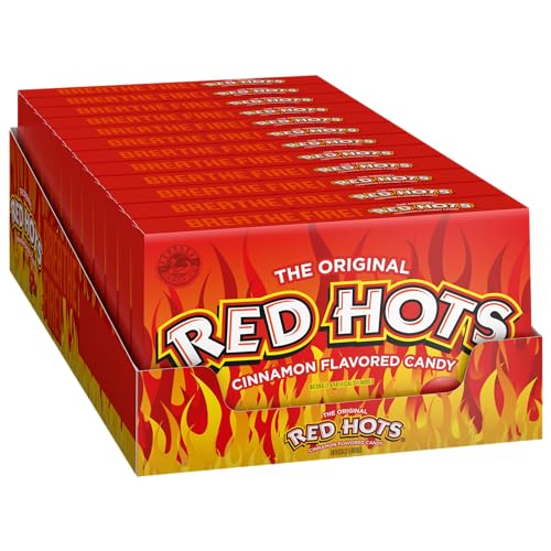 Wonka Red Hots, Cinnamon Flavored Hard Candy, 5.5 Ounce Theater Candy Boxes (Pack of 12)