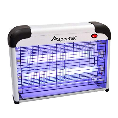 (-18%) ASPECTEK Elektrischer Insektenvernichter 20W 2800V – UV Mückenfalle & Fliegenfalle für Innen, Insektenlampe gegen Mücken, Fliegen, Gnitzen, Inklusive 2 Ersatz-UV-Röhren