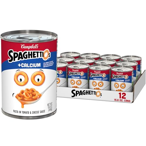SpaghettiOs Original Canned Pasta Plus Calcium, 15.8 oz Can (Pack of 12) : Grocery & Gourmet Food