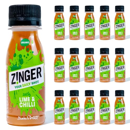 ZINGER Organic Lime and Chilli Shots, Vegan, Gluten Free, 70ml