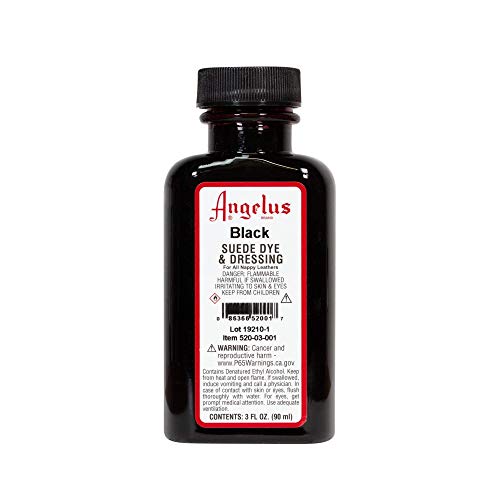 Angelus Suede Dye - Black - 3 oz Premium Liquid Dye for Suede, Nubuck, and Nappy Leather