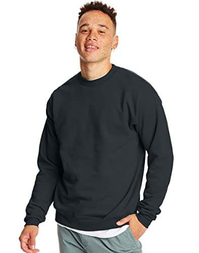 Hanes Men's EcoSmart Sweatshirt, Black, Large