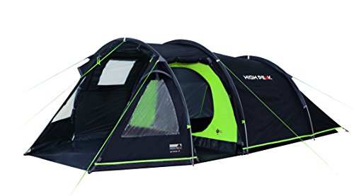 (-39%) High Peak Tunnelzelt Atmos 3, Campingzelt mit Zeltboden, Trekkingzelt für 3 Personen, 2 Eingänge, doppelwandig, 4.000 mm wasserdicht, Ventilationssystem, Moskito- und Klarsicht-Fenster, windstabil