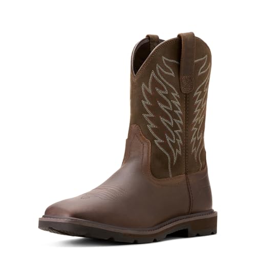 ARIAT Groundbreaker Square Toe Work Boot – Men’s Safety Toe Western Work Boot
