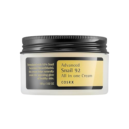 COSRX Snail Mucin 92% Face Moisturizer, 3.52 Oz, Lightweight Moisturing Cream for Soft, Glowy Skin, Korean Skin Care, Korean Moisturizer Face Cream