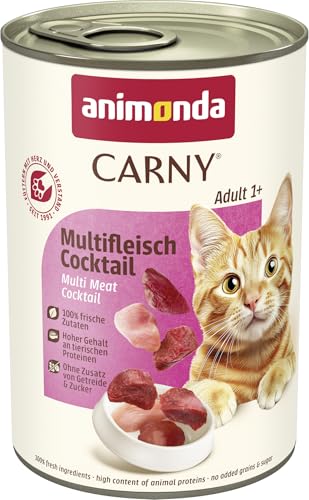 0,88€ Coupon! animonda Carny Katzen Nassfutter Multifleisch-Cocktail (6 x 400g), getreidefreies Katzen Nassfutter ohne Zucker, mit frischen fleischigen Zutaten