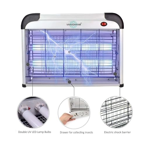 ASPECTEK Insect Killer, Bug Zapper, Powerful 20W Electronic Indoor Fly Zapper, Mosquito Killer-Indoor Use Including Free 2 Pack Replacement Bulbs