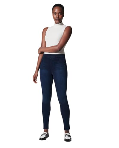 SPANX Jean-Ish Ankle Leggings - Stylish Everyday Leggings - Classic Jean Look - Hidden Core Shaping - Comfortable Denim Alternative - Twilight Rinse - Regular, 27.5 Inch Inseam - Medium