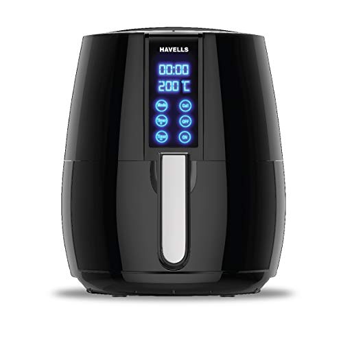Havells Air Fryer Prolife Digi with 4L Capacity | Digital Touch Panel | Auto On/Off | 60 Min Timer | Basket Release Button | Air Filtration System | 2