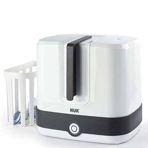 (-35%) NUK Vario Express Flaschensterilisator | sterilisiert bis zu 6 Babyflaschen plus Zubehör in 6 Minuten auf Wasserdampfbasis | automatische Abschaltung | herausnehmbarer Korb & versetzbare Stäbe