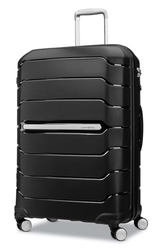 Samsonite Freeform Large Checked Luggage with Dual 360° Spinner Wheels - TSA Lock, Airline-Approved - Lightweight Durable Polypropylene Expandable Hardshell - Black