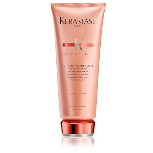 Kerastase Discipline Fondant Fluidealiste Conditioner | Smoothing Hair Conditioner | Provides Extreme Softness and Shine | With Morpho-Keratine and Lipids to Restore Hair | For All Hair Types | 6.8 Fl Oz