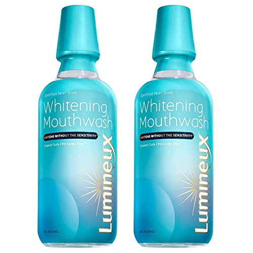 Lumineux Teeth Whitening Mouthwash, 16 Oz. 2 Pack - Peroxide Free - Whitening Without The Sensitivity - NO Alcohol, Fluoride & SLS Free