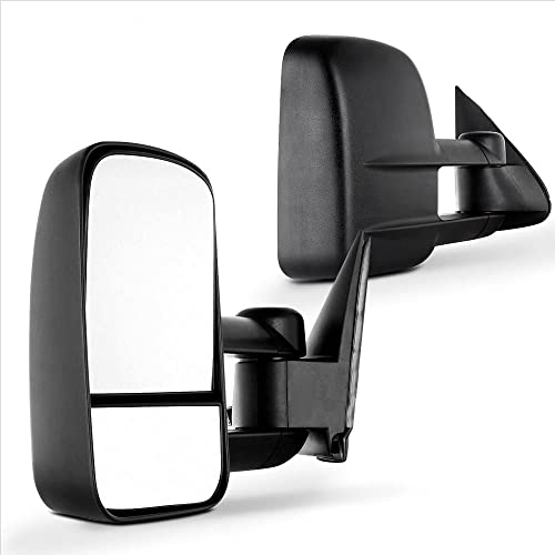 SCITOO Towing Mirrors Fit Chevy GMC Exterior Accessories Mirrors Fit 1999-2007 Chevy/GMC Silverado/Sierra 1500 2500HD 3500HD with Convex Glass Manual Controlling and Telescoping Features