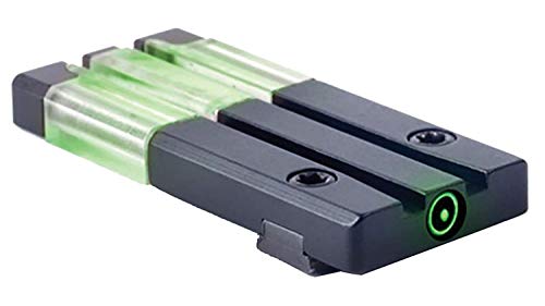 Mepro FT Green Bullseye Rear Sight - Fiber-Optic Day/Night Sight, Tritium Powered Pistol Optic, No Battery Required, Fits Most Holsters, All Glock, Green