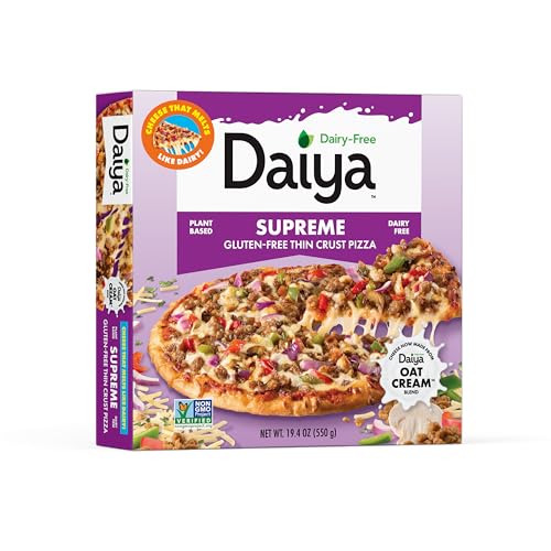 Daiya, Frozen, Dairy Free Supreme Gluten Free Vegan Pizza, 19.4 Ounce