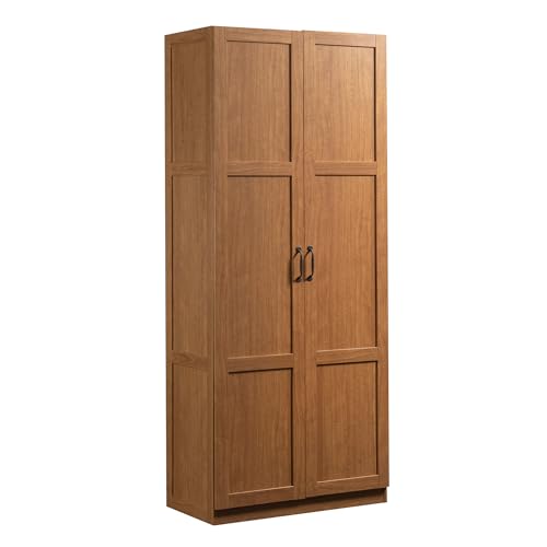 Sauder Select Storage Cabinet, Pantry Cabinet Kitchen Storage with Adjustable Shelves, Bathroom Storage Cabinet, in Highland Oak