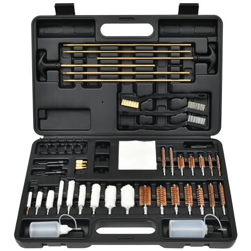 GLORYFIRE Universal Gun Cleaning Kit Hunting Handgun Shot Gun Cleaning Kit with Case Travel Size Portable Metal Brushes
