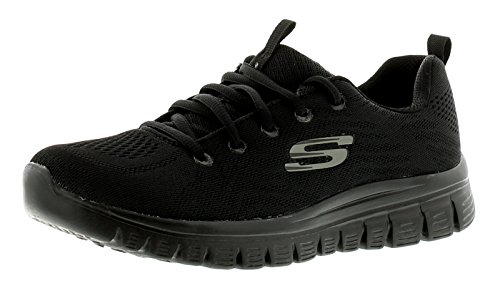 🔥 STARKER PREIS (-42%) Skechers Damen Graceful Get Connected Trainers, Black Mesh / Trim, 37 EU