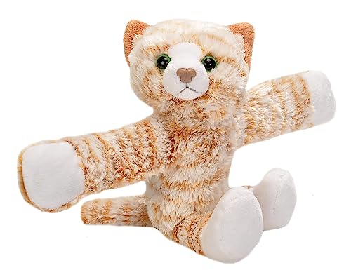 Wild Republic Huggers Tabby Cat Plush Toy, Slap Bracelet, Stuffed Animal, Kids Toys, 8" (19566)