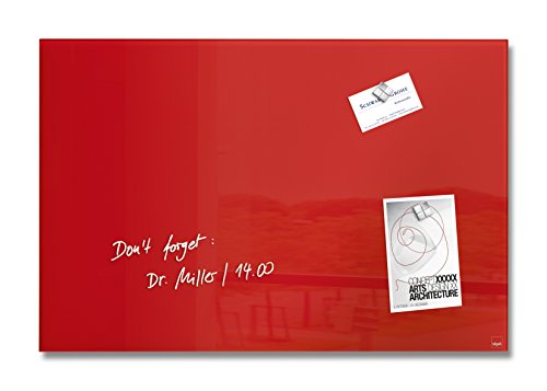 (-43%) SIGEL Premium Glas-Magnettafel 60 x 40 cm rot hochglänzend