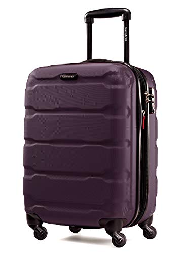 Samsonite Omni PC Hardside Expandable Luggage with Spinner Wheels, Purple, Checked-Large 28-Inch