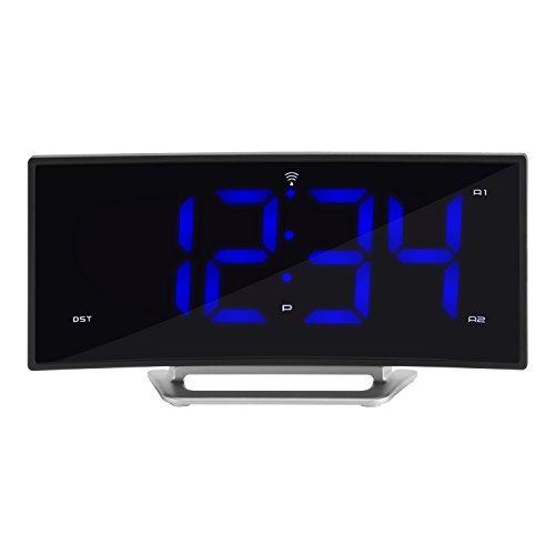 La Crosse Technology Curved Blue LED Atomic Dual Alarm Clock, 1.8 Inch (617-249)Netzu Digital Alarm Clocks for Bedrooms