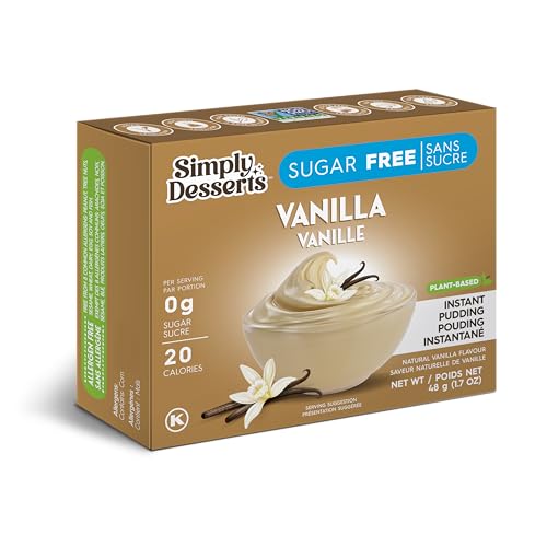 Simply Delish Natural Instant Vanilla Pudding - Sugar Free, Non GMO, Gluten Free, Fat Free, Vegan, Keto Friendly - 1.7 OZ (Pack of 1)