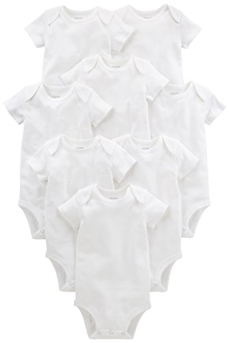 Simple Joys by Carter's Body unissex para bebês com 8 unidades de manga curta, Branco, 12 Meses