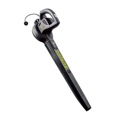 Sun Joe Corded Electric Leaf Blower Machine, 155 MPH, 260 CFM, 6-Amp Motor, Black - Portable and Lightweight Gardening Equipment for Yard Care and Lawn Maintenance, SBJ597E