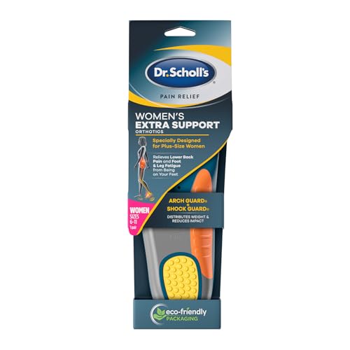 Dr. Scholl’s Extra Comfort Support Insoles Men, Size 8-14, 1 Pair: All-Day Comfort Shoe Inserts with Massaging Gel for Big & Tall Men, 200lbs+, Wide Feet - Arch Support Inserts for Men, Trim to Fit