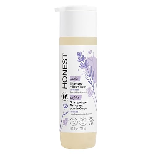The Honest Company 2-in-1 Cleansing Shampoo + Body Wash | Gentle for Baby | Naturally Derived, Tear-free, Hypoallergenic | Lavender Calm, 10 fl oz