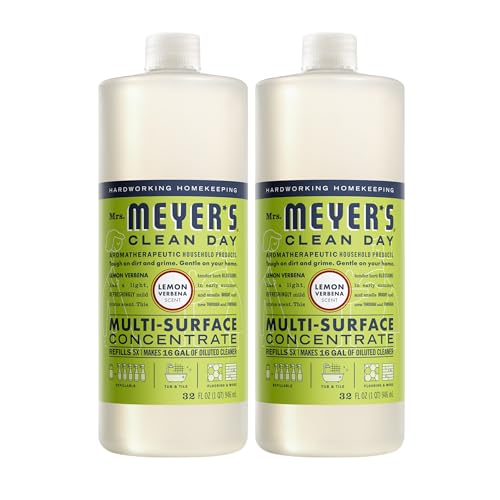 MRS. MEYER'S CLEAN DAY Multi-Surface Cleaner Concentrate, Use to Clean Floors, Tile, Counters, Lemon Verbena, 32 Fl. Oz - Pack of 2
