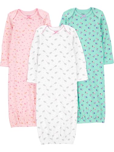 (-48%) Carter's Simple Joys Nachthemd, für Babys, Mädchen, Baumwolle, 3 Stück ,Pink/Mint/White ,US NB (EU 56-62)