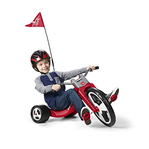 Radio Flyer Big Flyer Sport, for Kids 3-7, Chopper-Style Tricycle with 16-Inch Front Wheel, Adjustable Seat, Chrome Hand