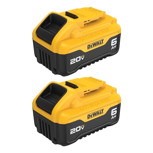 DeWalt 20V MAX Battery, 6 Ah, 2-Pack