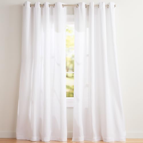 EXCLUSIVE HOME Loha Linen Grom...l Pair,54"x108",Winter White