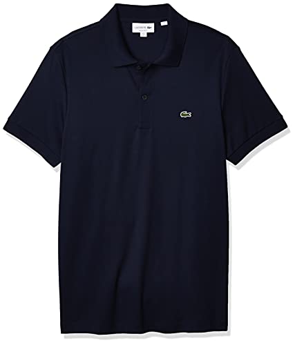 Lacoste Men's Regular Fit Cotton Pima Polo Shirt, Navy Blue, Small