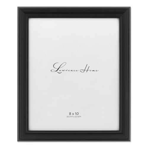 Lawrence Frames Black 8x10 Classic Detailed Picture Frame
