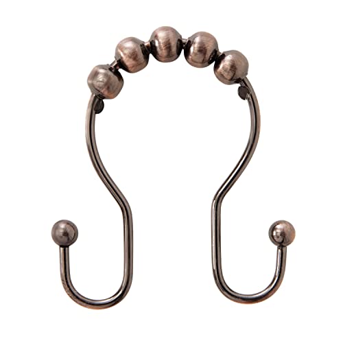 Kenney Double Roller Ball Shower Curtain Rings, 12 Pack, Metal, Oil Rubbed Bronze, One Size